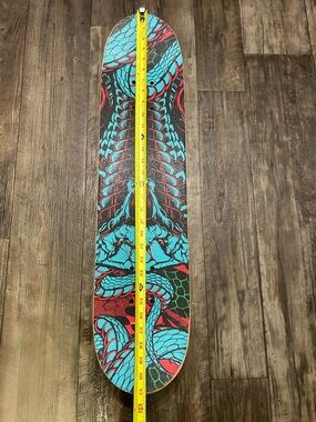 Blue & Red Snake Graphic Skateboard Deck